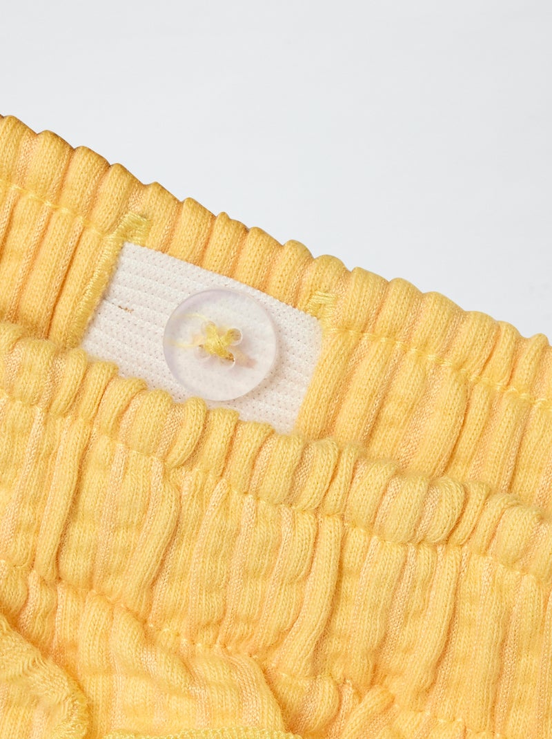 Calções de malha gofrada 'Guppy' AMARELO - Kiabi