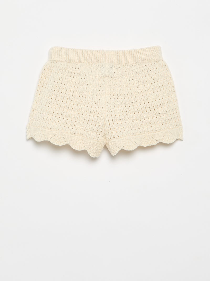 Calções de malha lisos Branco - Kiabi