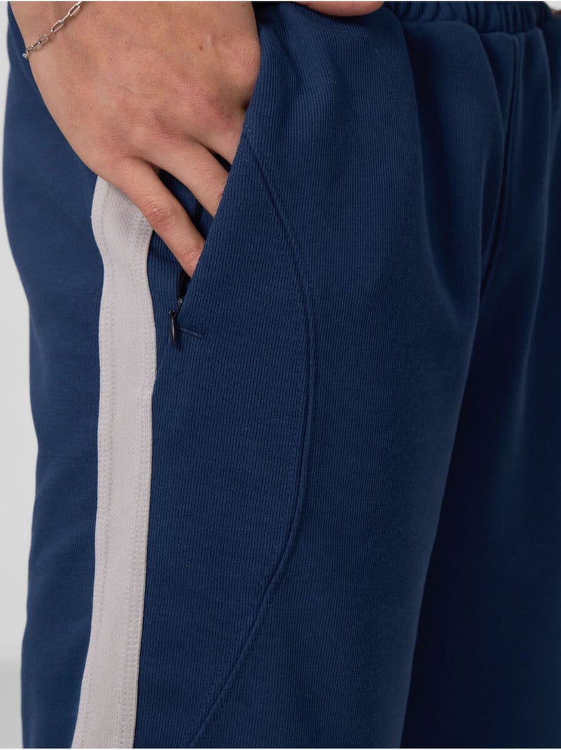 Calções de malha oversize em mistura de algodão tommy Azul-marinho - Kiabi