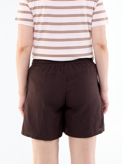 Calções de maternidade de linho estampado - Kiabi