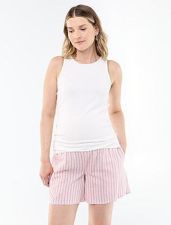 Calções de maternidade de linho estampado
