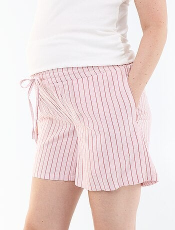 Calções de maternidade de linho estampado