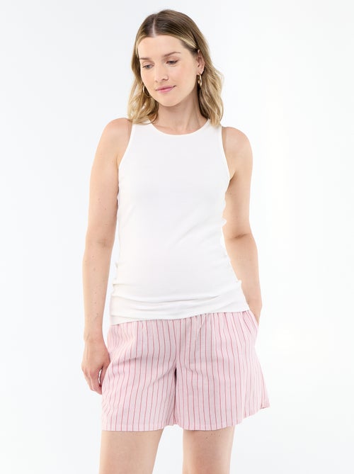 Calções de maternidade de linho estampado - Kiabi