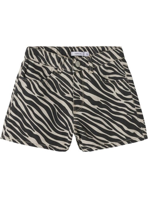 Calções de Menina Name It Frose com Padrão Zebra Preto - Kiabi Calções de Menina Name It Frose com Padrão Zebra Preto - Kiabi