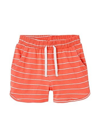 Calções de Menina Name It Vamaja Cor Coral com Riscas