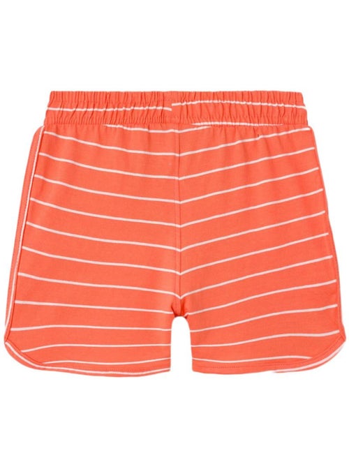 Calções de Menina Name It Vamaja Cor Coral com Riscas - Kiabi Calções de Menina Name It Vamaja Cor Coral com Riscas - Kiabi