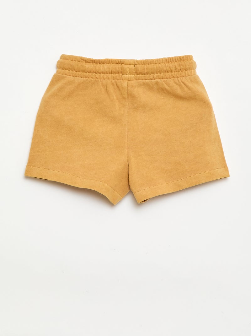 Calções de moletão não cardado Bege - Kiabi