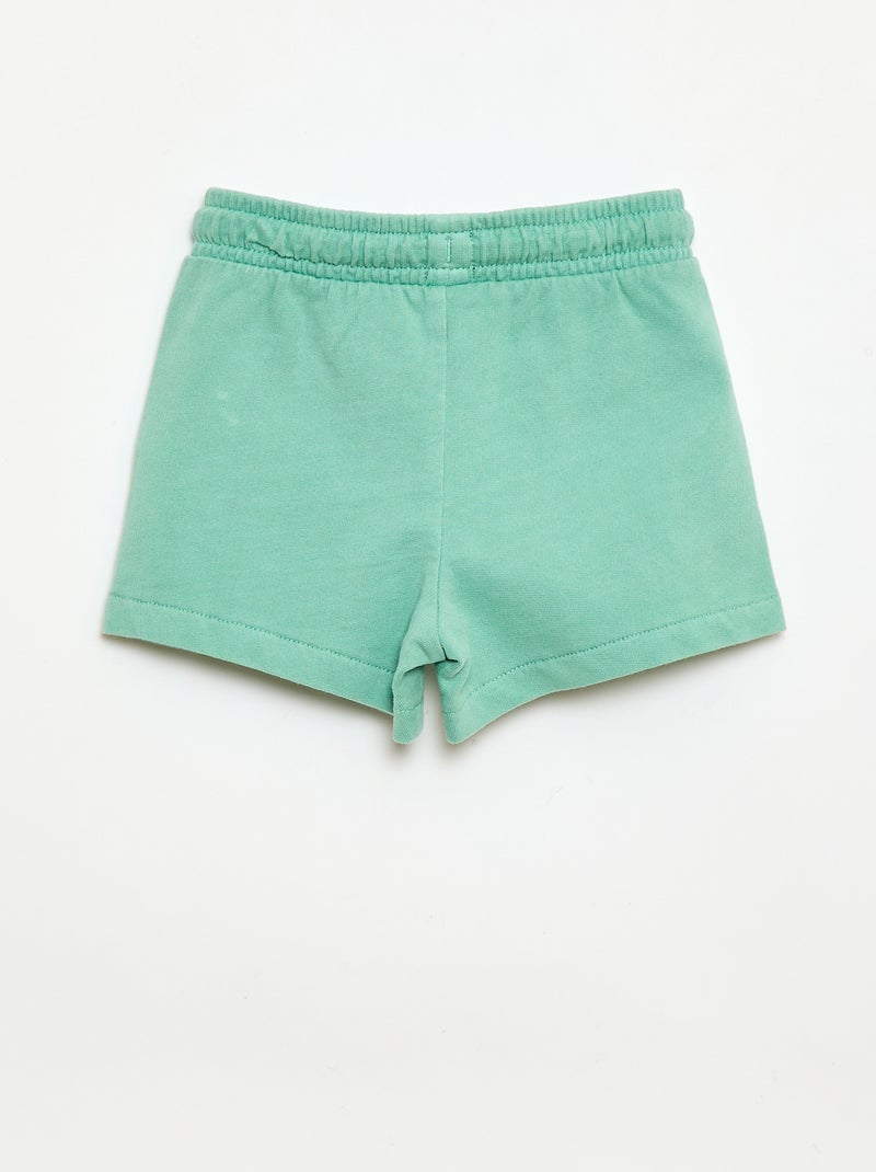 Calções de moletão não cardado Verde - Kiabi