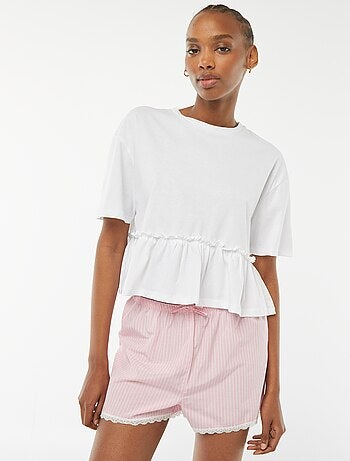 Calções de pijama com base de renda