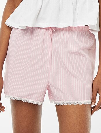 Calções de pijama com base de renda