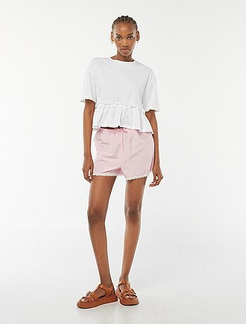 Calções de pijama com base de renda