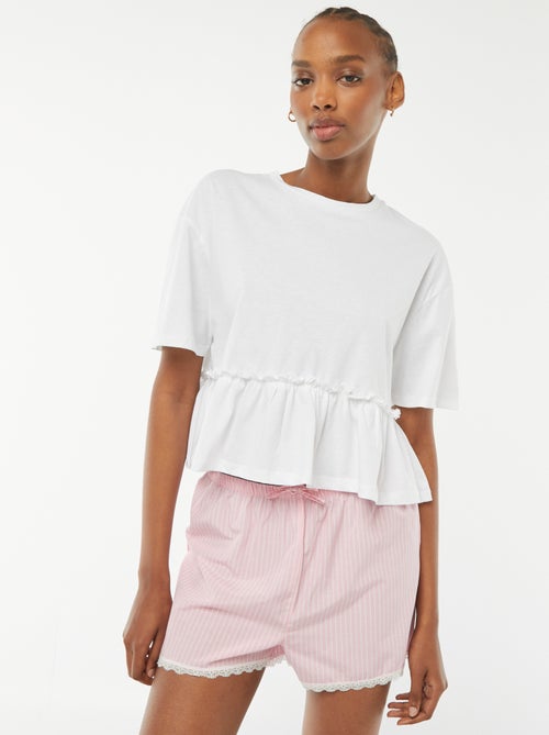 Calções de pijama com base de renda - Kiabi