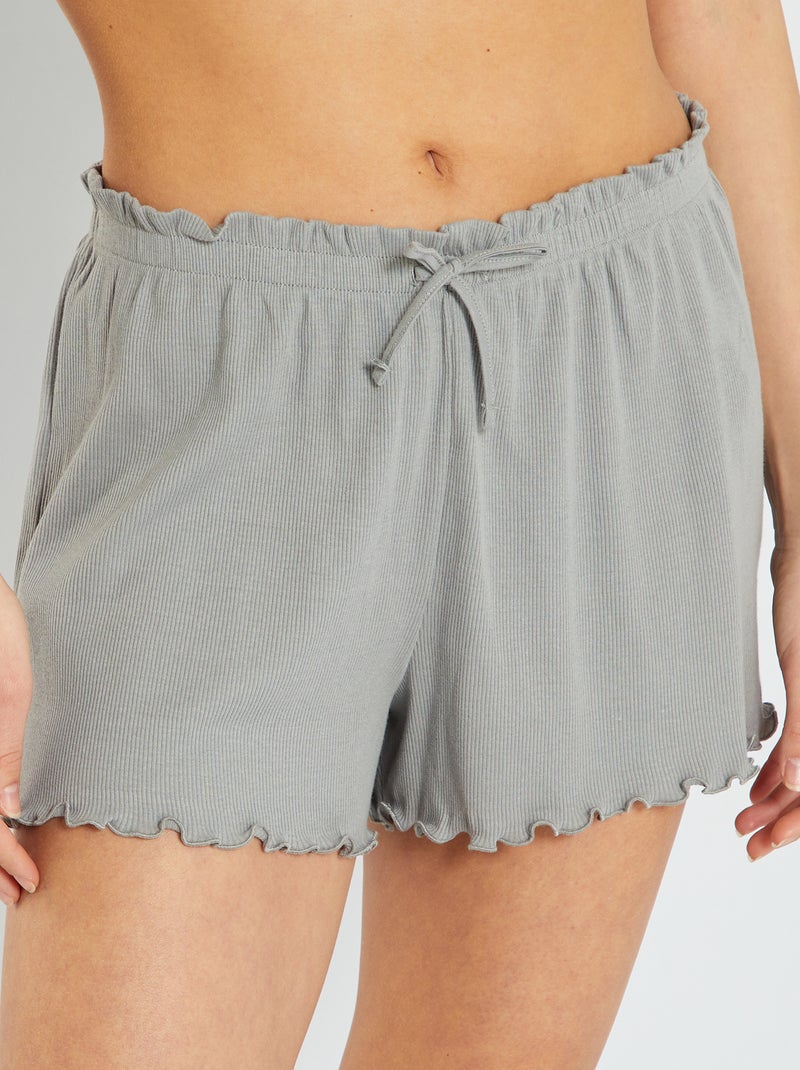 Calções de pijama de malha canelada CINZA - Kiabi