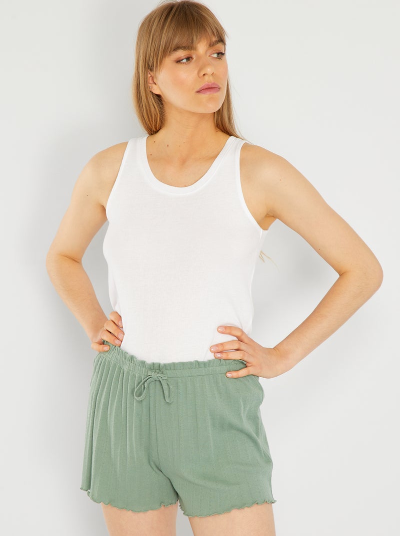 Calções de pijama em malha pointelle VERDE - Kiabi