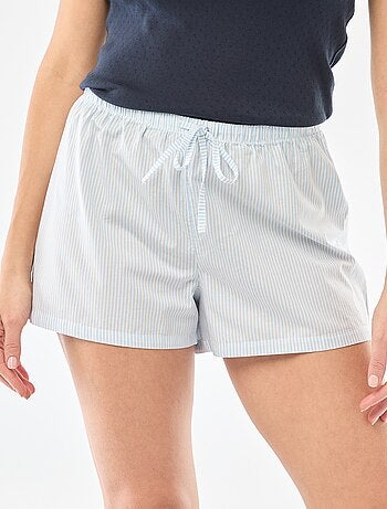 Calções de pijama em popelina