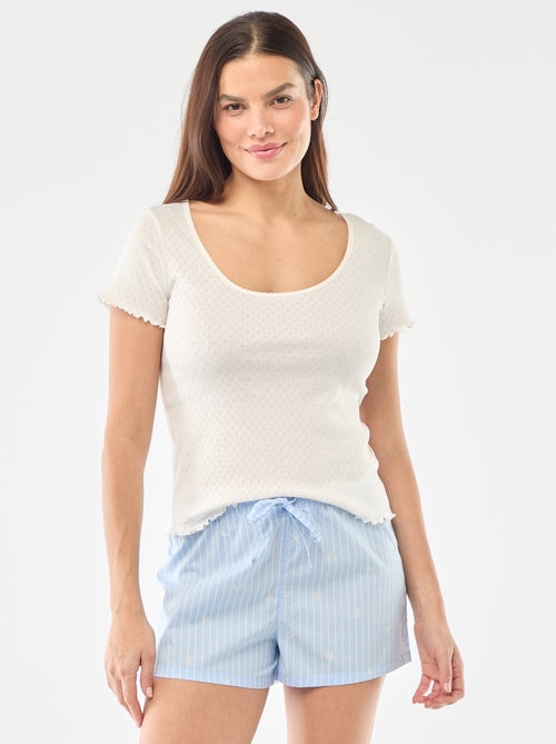 Calções de pijama em popelina - Kiabi