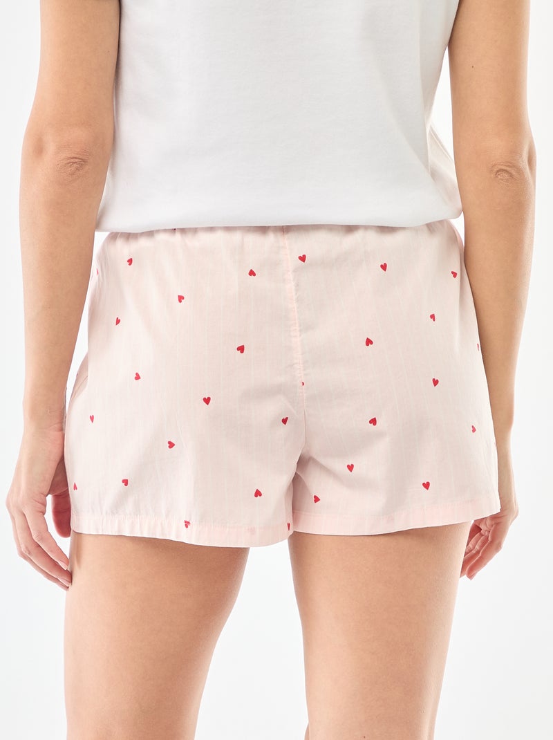 Calções de pijama em popelina Rosa - Kiabi