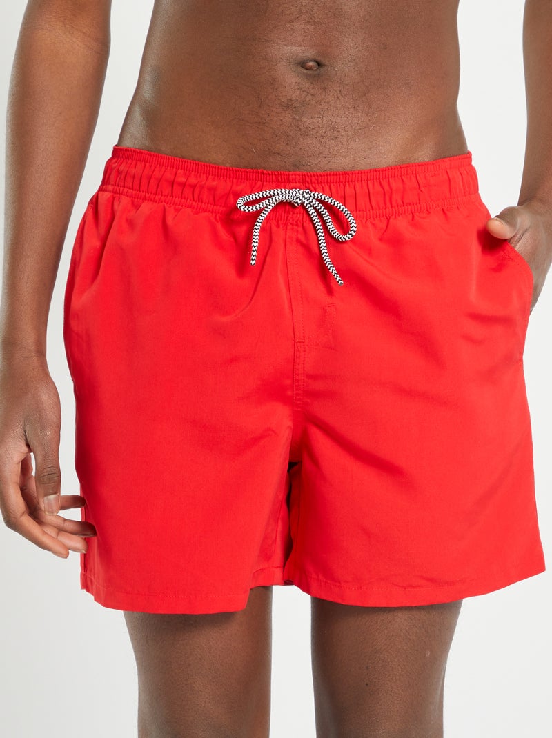 Calções de praia Vermelho Mesclado - Kiabi