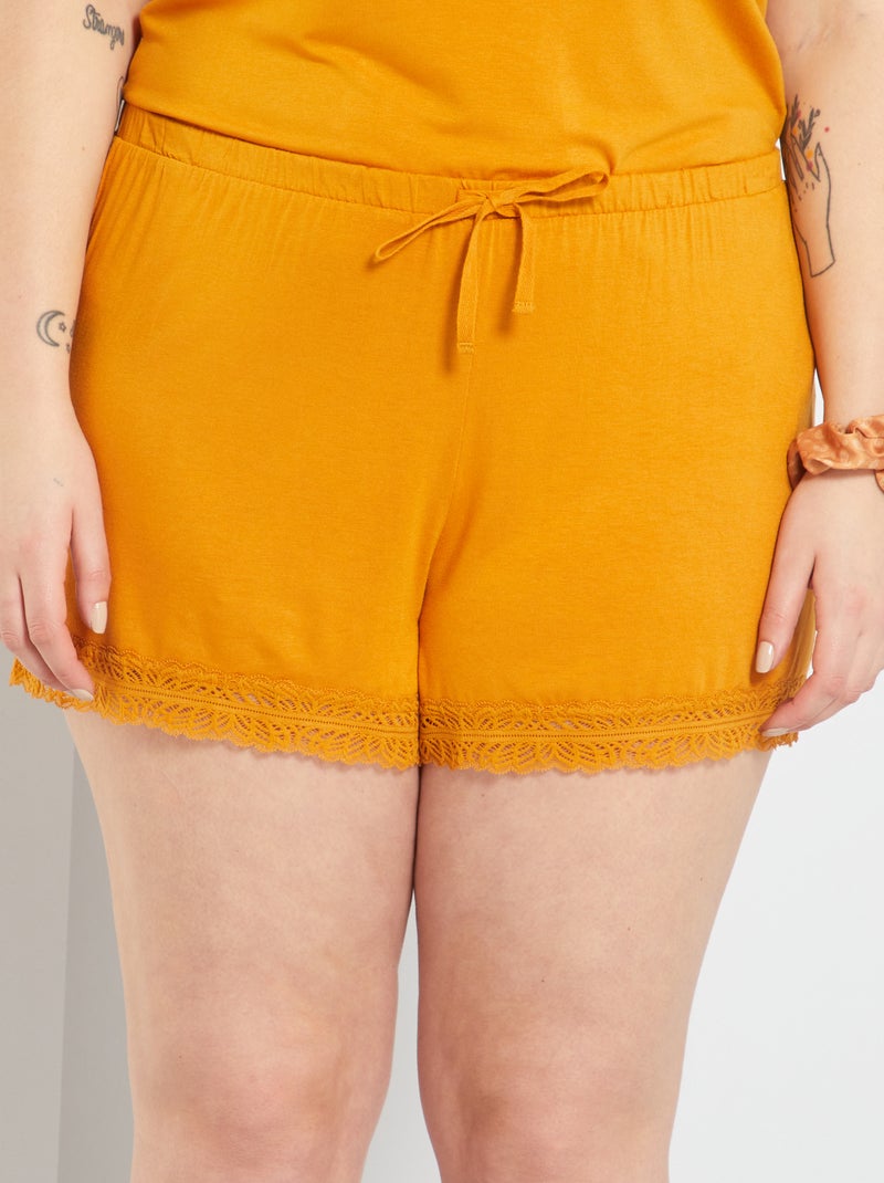 Calções de renda AMARELO - Kiabi