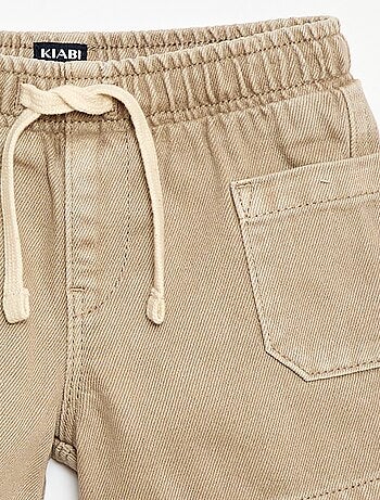 Calções de sarja com bolsos chapados