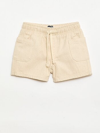 Calções de sarja com bolsos chapados