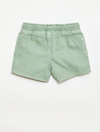 Calções de sarja com bolsos chapados