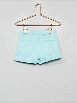 Calções de sarja com dobra - Kiabi