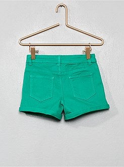 Calções de sarja com dobra - Kiabi