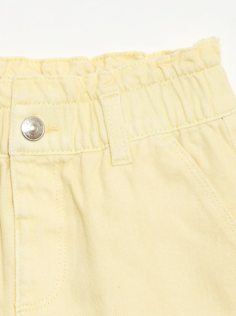 Calções de sarja lisos Amarelo - Kiabi