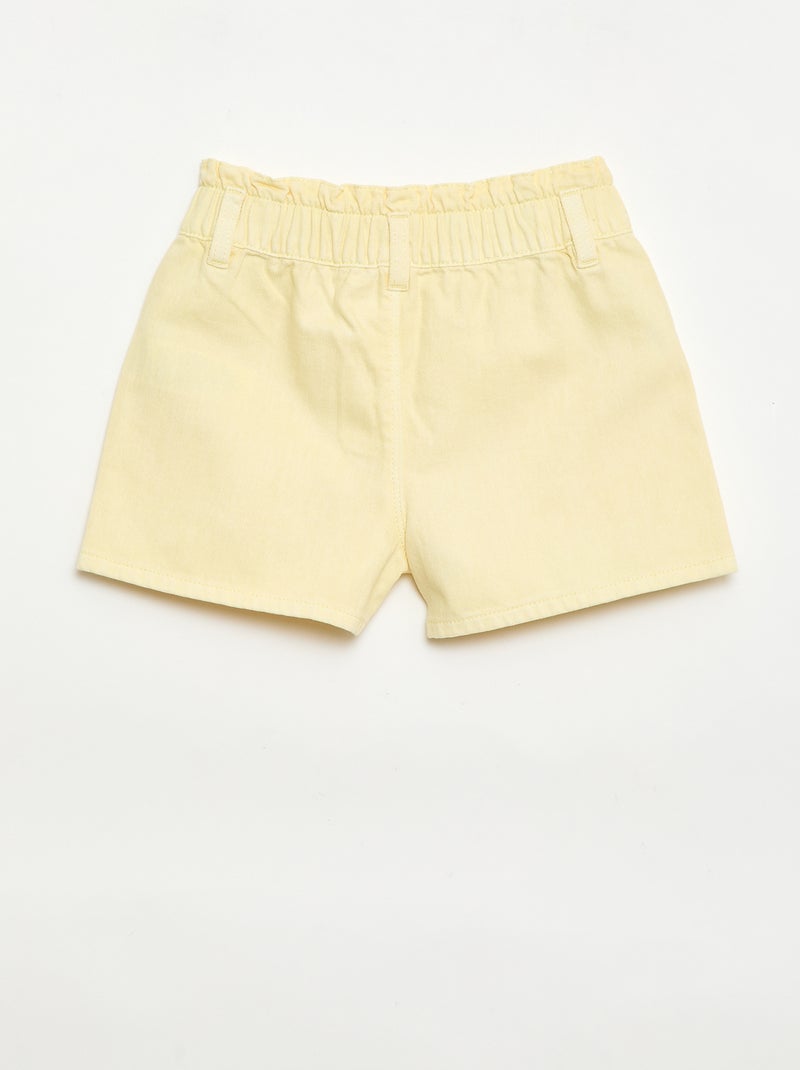 Calções de sarja lisos Amarelo - Kiabi