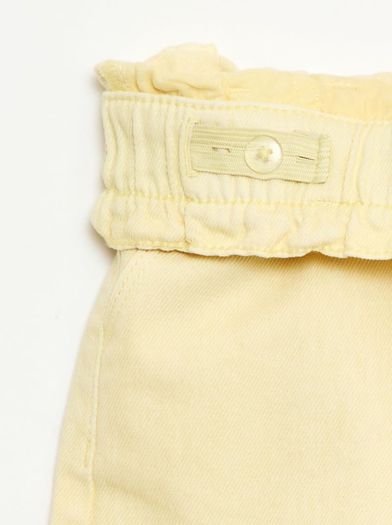 Calções de sarja lisos Amarelo - Kiabi