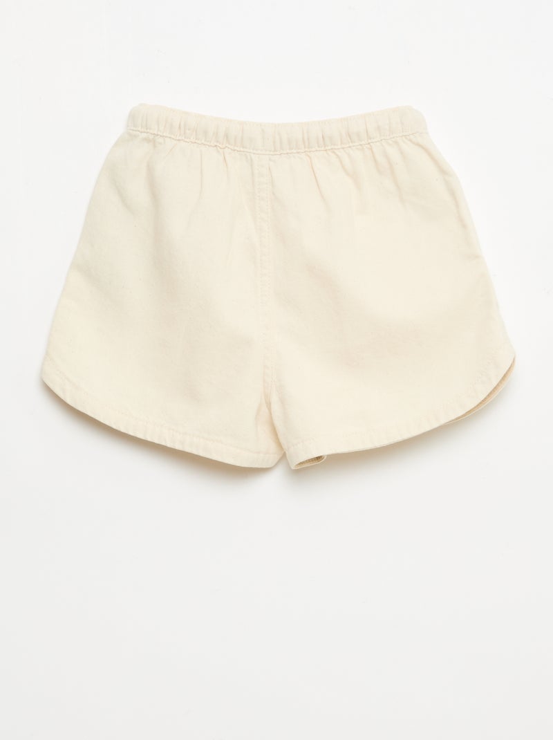 Calções de sarja lisos Branco - Kiabi