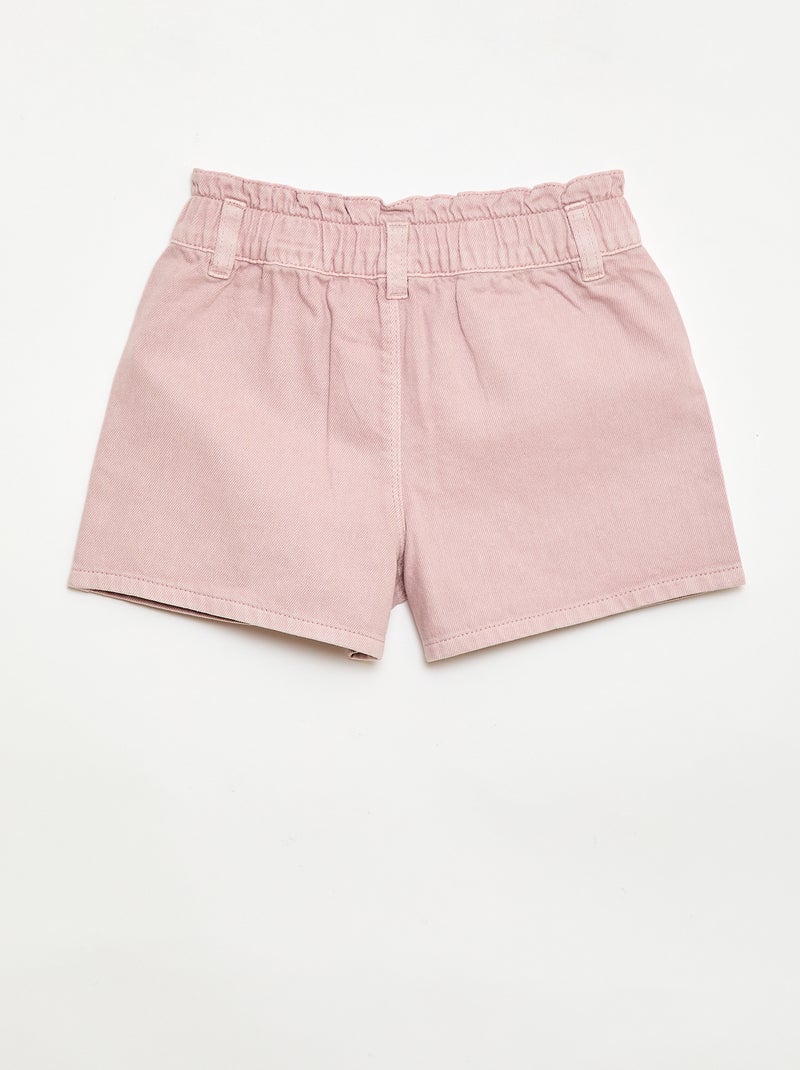 Calções de sarja lisos Rosa - Kiabi