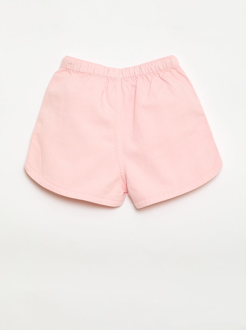 Calções de sarja lisos Rosa - Kiabi