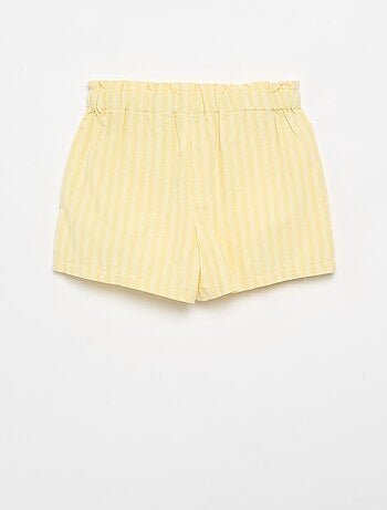 Calções de seersucker de corte direito