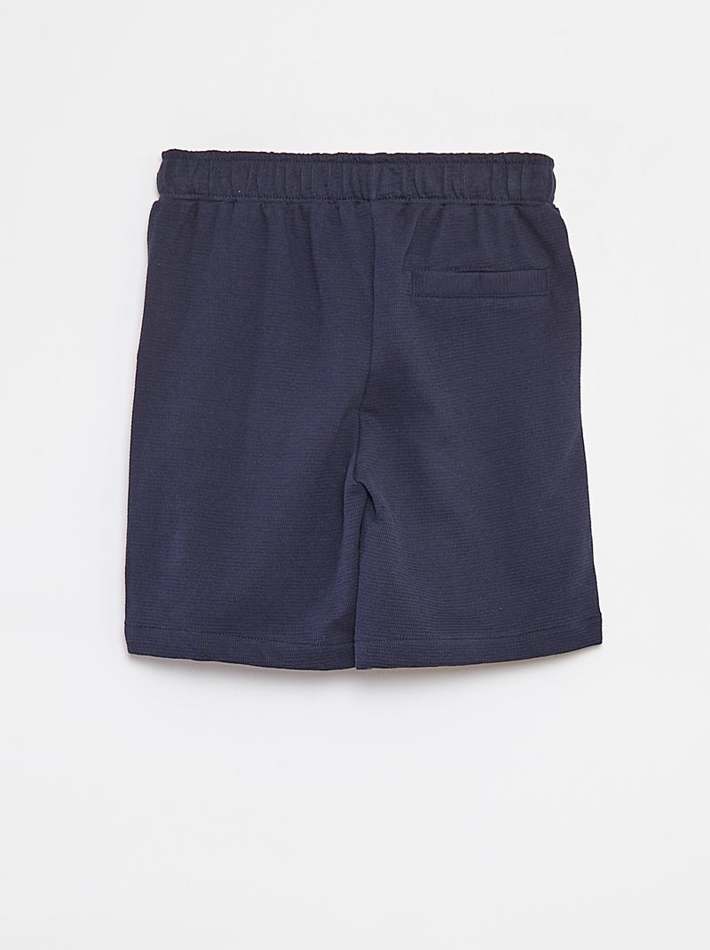 Calções de tecido texturado com 2 bolsos Azul - Kiabi