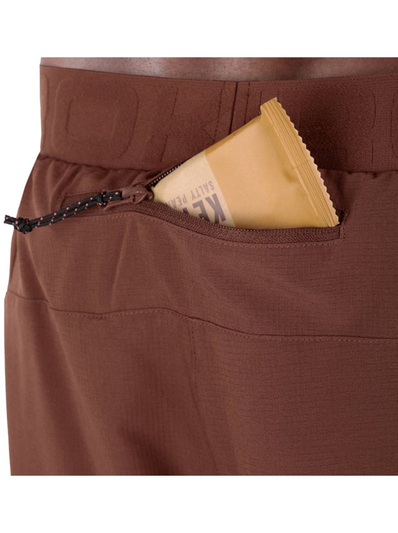 Calções de trail running 2 em 1 para homem Castanho - Kiabi