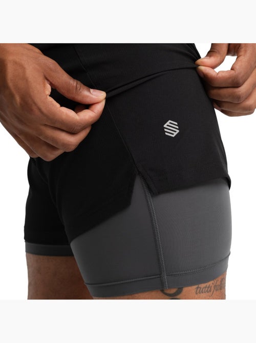 Calções de trail running 2 em 1 para homem - Kiabi