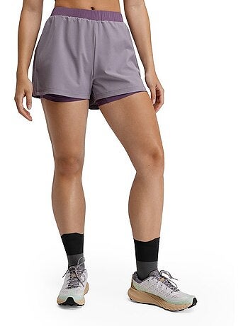 Calções de trail running 2 em 1 para mulher