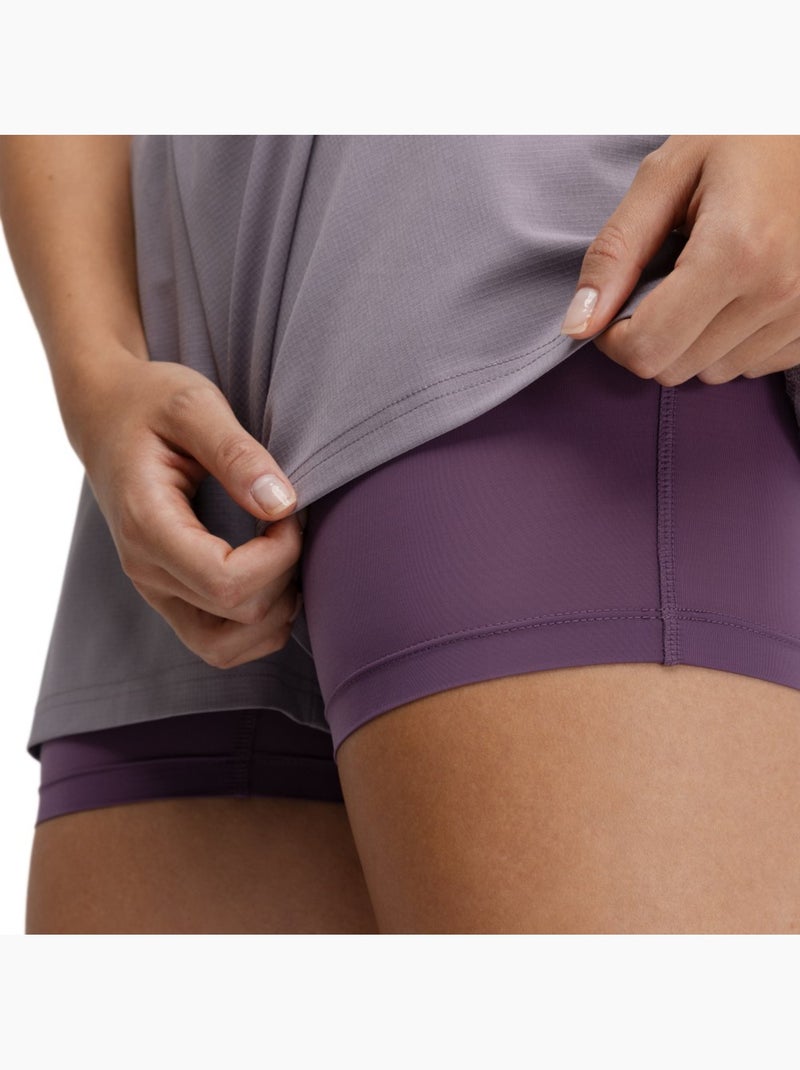 Calções de trail running 2 em 1 para mulher Roxo - Kiabi