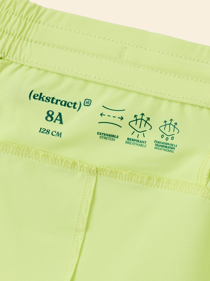 Calções desportivos com bolso traseiro com fecho - (ekstract) Amarelo - Kiabi