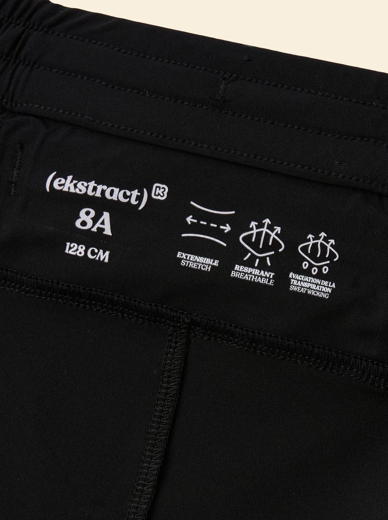 Calções desportivos com bolso traseiro com fecho - (ekstract) Preto - Kiabi