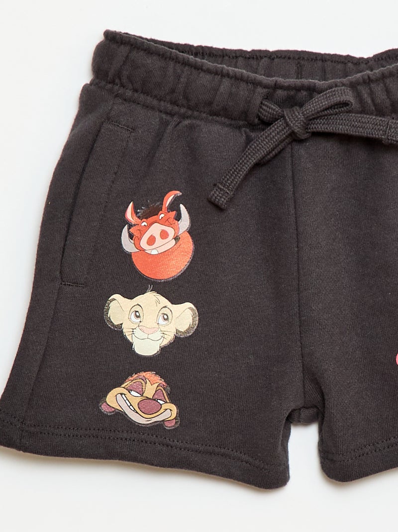Calções 'Disney' em moletom não felpudo Preto - Kiabi
