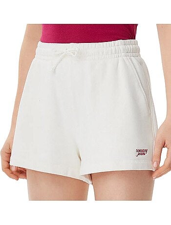 Calções Écru Tommy Hilfiger Script para Mulher