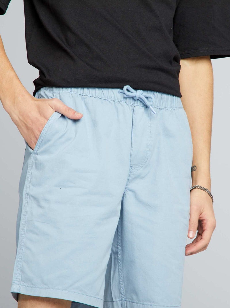 Calções elásticos de algodão AZUL - Kiabi