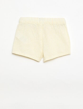 Calções de algodão e linho