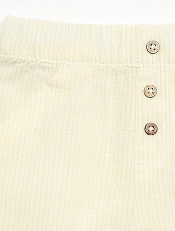 Calções de algodão e linho