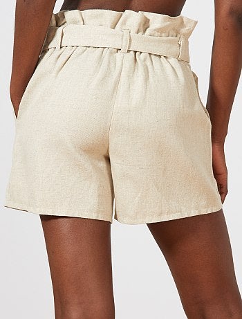 Calções em algodão e linho - Kiabi