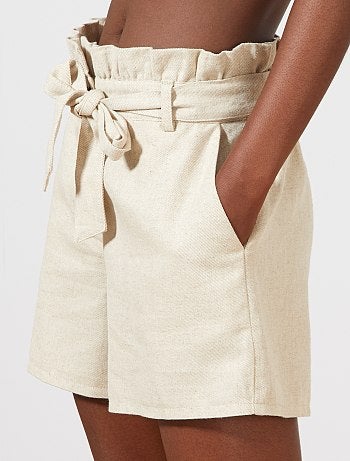 Calções em algodão e linho - Kiabi