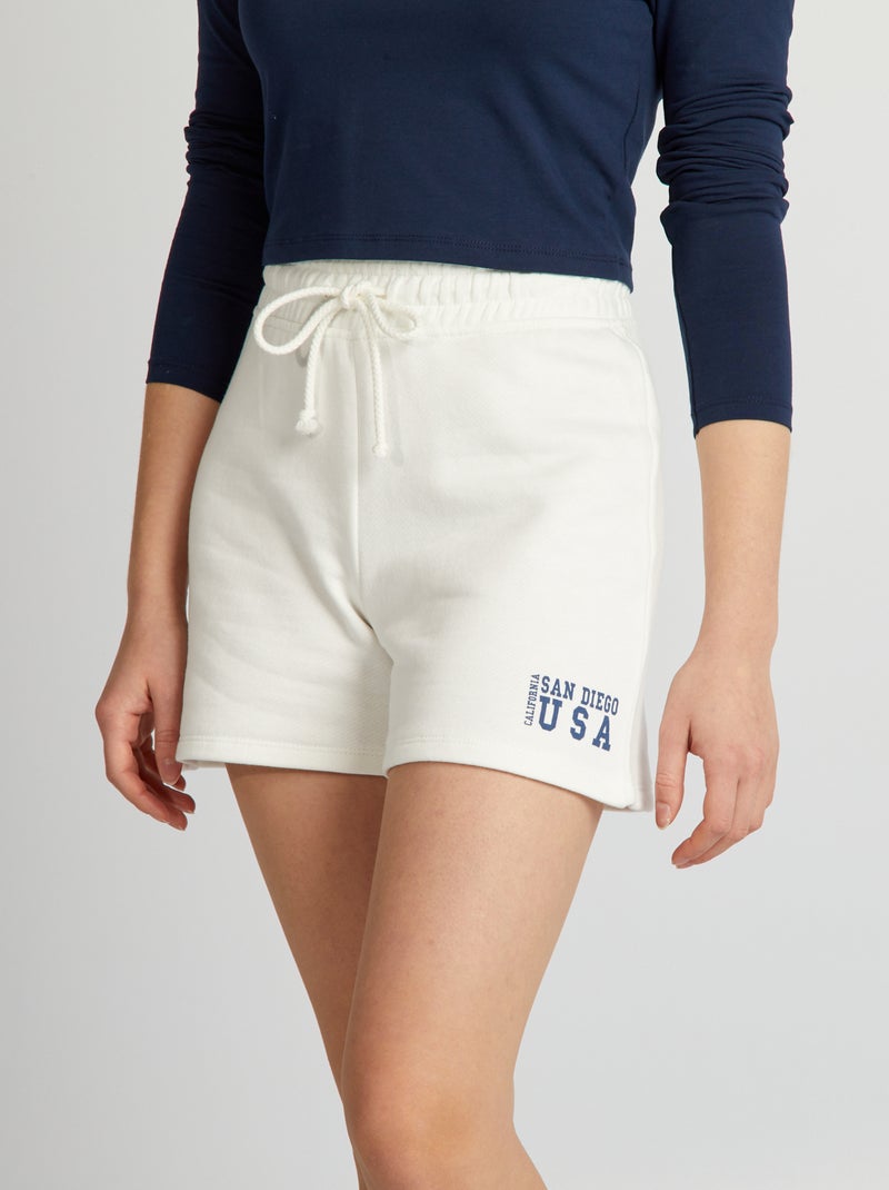 Calções em algodão USA BRANCO - Kiabi